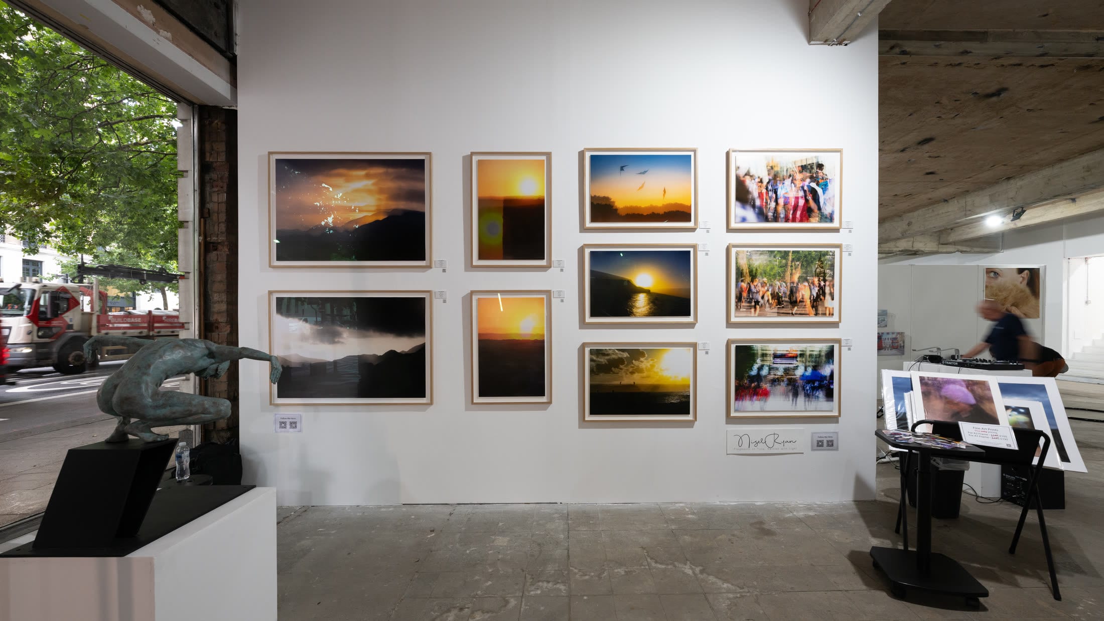 Nigel Ryan's framed photography installation at Flux Exhibition in London